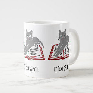 Kat uitgespreid over Boek Tekening DIY Kleuren Grote Koffiekop