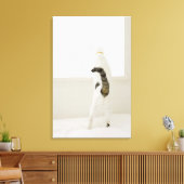 Kat uitkijkvenster, achterste uitzicht canvas afdruk (Insitu (Woonkamer))