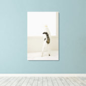 Kat uitkijkvenster, achterste uitzicht canvas afdruk (Insitu (Houten vloer))