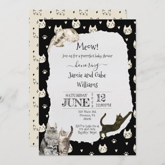 Kat Uitnodiging (Voorkant / Achterkant)