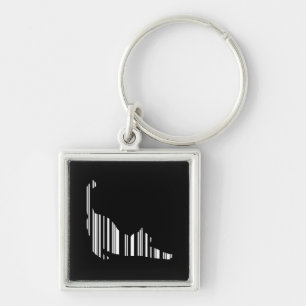 KAT UITTREKKENDE BARCODE Huisdier Barcode Patroon Sleutelhanger