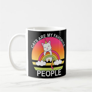 Kat Unicorn Cats zijn mijn favoriete mensen Rainbo Koffiemok