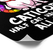 Kat Unicorn Magische Caticorn Kitten Regenboogpale Poster (Hoek)