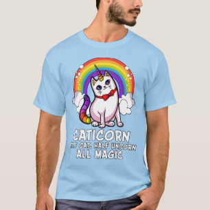 Kat Unicorn Magische Caticorn Kitten Regenboogpale T-shirt