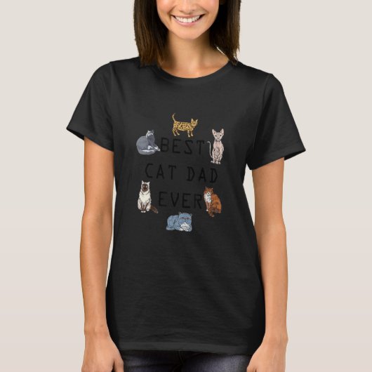 Kat Vader Beste Kattenvader Ooit T-shirt (Voorkant)