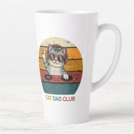 KAT VADER CLUB / Grappige Retro muzikant Latte Mok