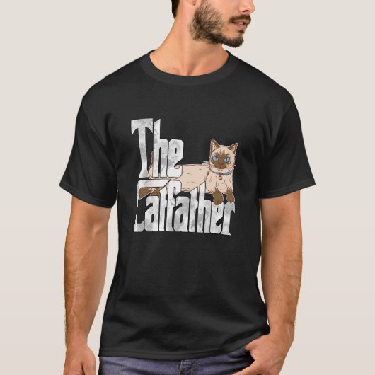Kat Vader De Katfather Gekke Siamese Kat Vader Kit T-shirt (Voorkant)