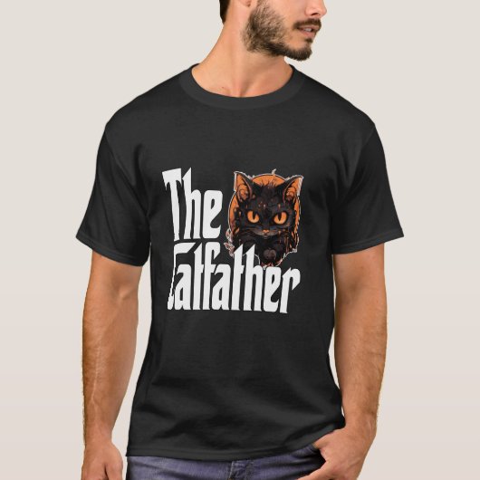 Kat Vader De Katvader Boze Zwarte Kat Vader Kitten T-shirt (Voorkant)
