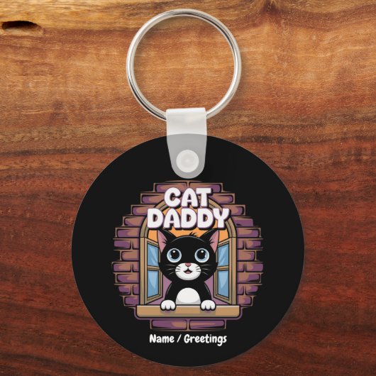 Kat Vader Extraordinaire De Beste Kat Vader Ooit Sleutelhanger (Voorkant)