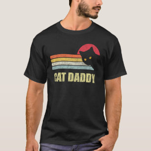 Kat Vader Grappige Vintage Stijl Kat Retro Vervuil T-shirt