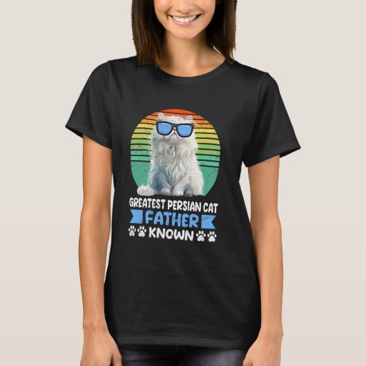 Kat Vader GROOTSTE PERZISCHE KAT VADER BEKEND Vint T-shirt (Voorkant)
