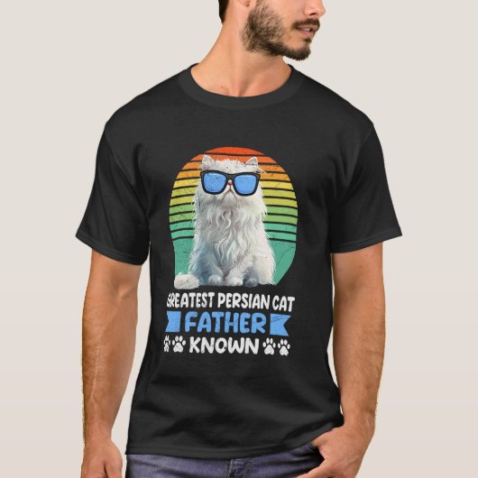 Kat Vader GROOTSTE PERZISCHE KAT VADER BEKEND Vint T-shirt (Voorkant)