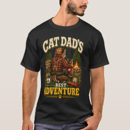 Kat Vader Kampeeravontuur, Outdoor Wandelen Feline T-shirt