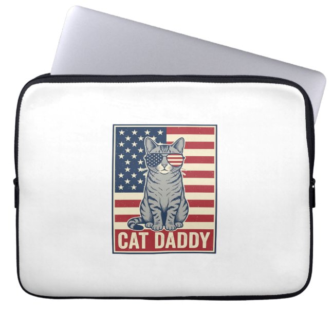 Kat Vader Patriottische Kat Vector Design_1 Laptop Sleeve (Voorkant)