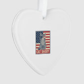 Kat Vader Patriottische Kat Vector Design_1 Ornament (voorkant)
