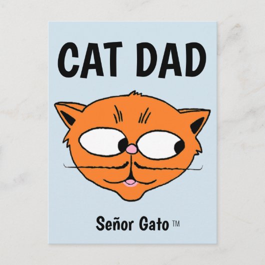 "KAT VADER" Señor Gato Snuor Kat Briefkaart (Voorkant)