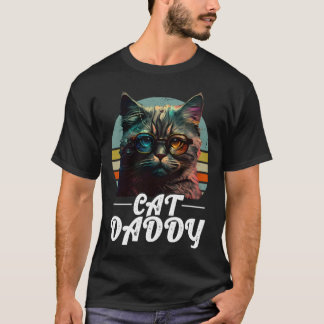 Kat Vader Tabby Vintage Jaren Tachtig Stijl Kat Re T-shirt