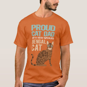 Kat vader van een verwende Bengaalse kat familie T-shirt