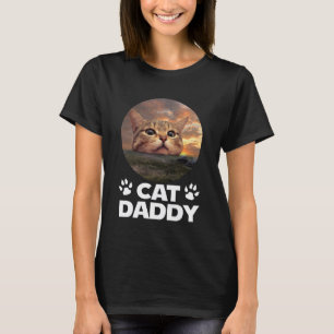 Kat Vader Zonsondergang Grappige Kitty Vaderdag Ka T-shirt