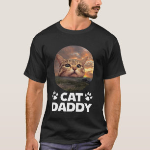 Kat Vader Zonsondergang Grappige Kitty Vaderdag Ka T-shirt