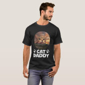 Kat Vader Zonsondergang Grappige Kitty Vaderdag Ka T-shirt (Voorkant volledig)