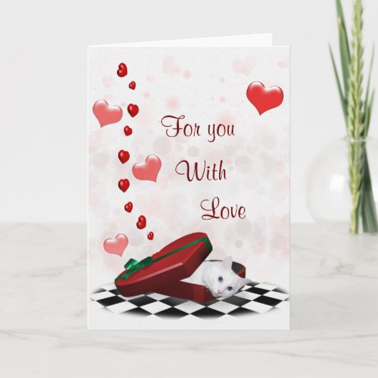 Kat Valentijn doos Feestdagen Kaart (Voorkant)