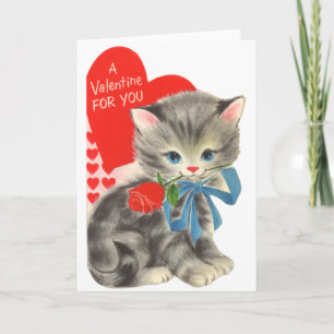 Kat-Valentijn Feestdagen Kaart
