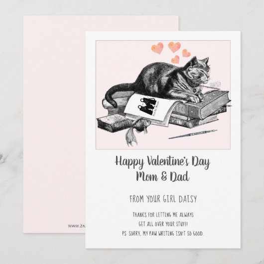 Kat-Valentijn Feestdagenkaart (Voorkant / Achterkant)