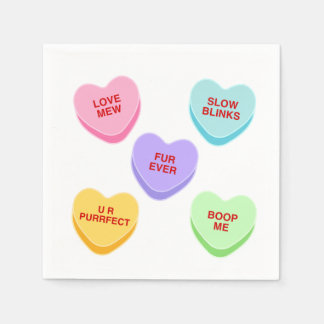 Kat Valentijn Snoep Harten Papier servet