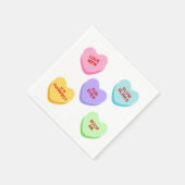 Kat Valentijn Snoep Harten Papier servet (Hoek)