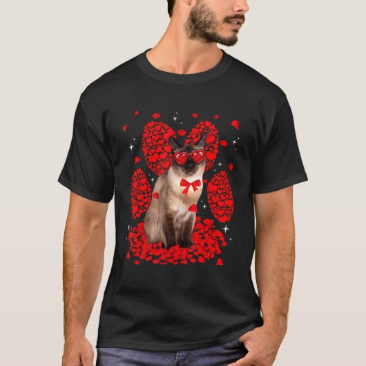Kat-Valentijn van Siamese Paw T-shirt (Voorkant)