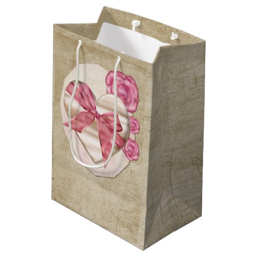 Kat Valentijn Victoriaans Mixed Media MEDIUM Cadeauzakje (Achterkant Gekanteld)