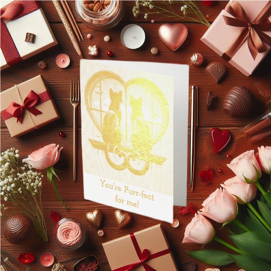 Kat Valentijns is mooi Folie Kaarten