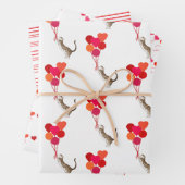 Kat Valentijns Rood, Roze en Wit Inpakpapier Vel (In situ)