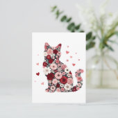 Kat Valentijnsdag Briefkaart (Staand voorkant)