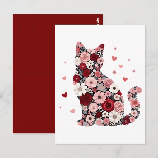 Kat Valentijnsdag Briefkaart (Voorkant / Achterkant)