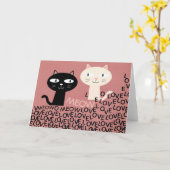 KAT VALENTIJNSDAG KAART, LIEFDE OP HET EERSTE MIAU KAART (Gele Bloem)