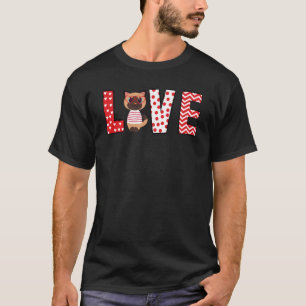 Kat Valentijnsdag Liefde Valentijn Knuffel Hartjes T-shirt