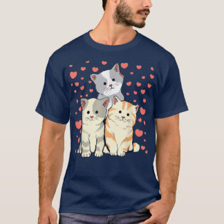 Kat Valentijnsdag Red Heart's voor kattendeksel T-shirt