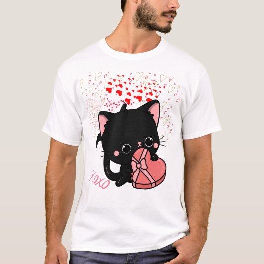Kat-Valentijnsdag T-shirt (Voorkant)
