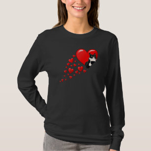 Kat-Valentijnsdag van Tuxedo, hart van keukens en T-shirt