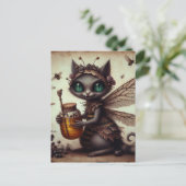 Kat Vampier Bee Fairy Briefkaart (Staand voorkant)