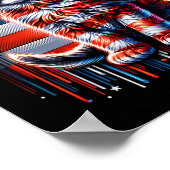 Kat van 4 juli Vlag van de VS Schattige kitten Mem Poster (Hoek)