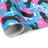 Kat van 80 jaar: Birthday Blue Geometric Memphis P Cadeaupapier (Rol Hoek)