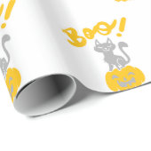 Kat van Boo met halloween pompoen - Kies voor de a Cadeaupapier (Rol Hoek)