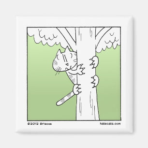 Kat van boomklimmen magneet