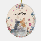 Kat van Calico (huisdier) Tricolische mantel Keramisch Ornament (Links)