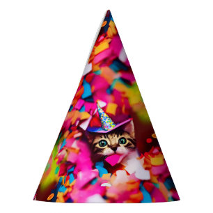 Kat van Confetti Eater - Petten van de geboortecat Feesthoedjes