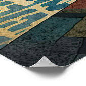 Kat van Cubist die zonsondergang over de luchtige  Poster (Hoek)