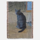 Kat van Cute Gray Boerderij in Ranch Kitchen Deken (Voorkant Verticaal)